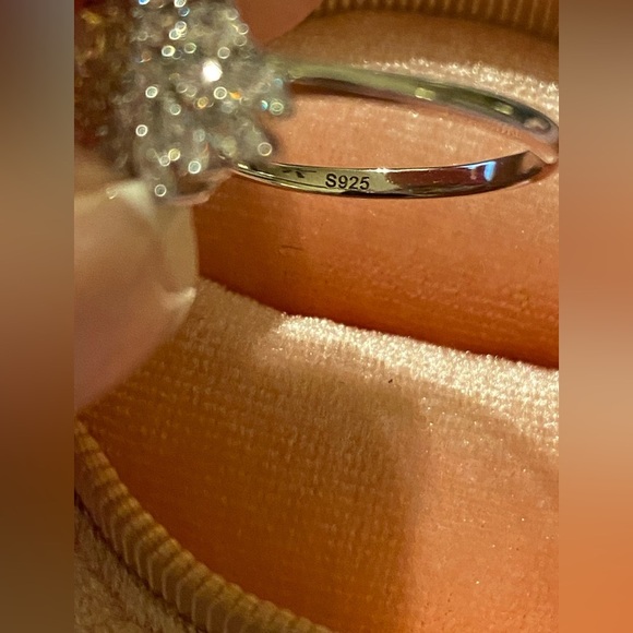 COPY - NWOT marked 925 tourmaline w/ CZ all around in wing shape in pink box - Picture 6 of 6